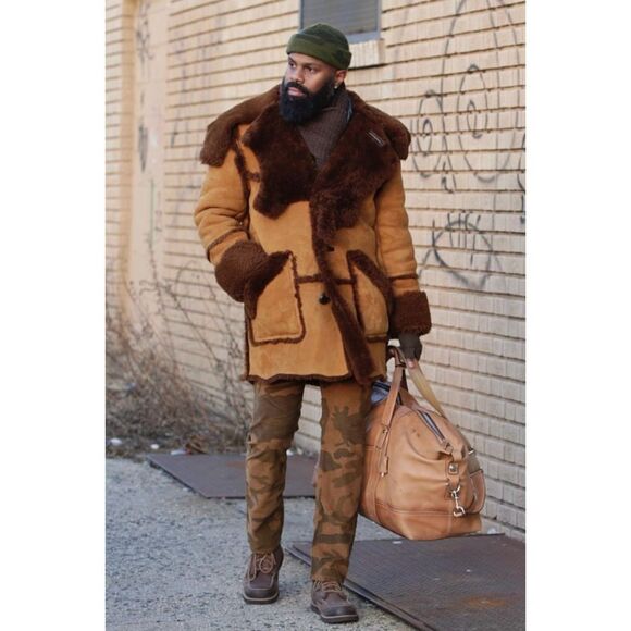 Coach Men 1941 Runway Rustic Sheepskin Shearling Coat Fall 2017 Small - Picture 7 of 13